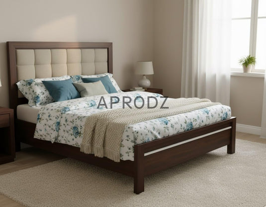 Translation missing: en.Modern Upholstered Platform Bed Frame with Tufted Headboard, Sturdy Wooden Slat Support, Noise-Free Design, Premium Fabric, Bedroom Furniture - Dark Brown 