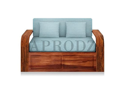Sheesham Wood 2 Seater Sofa Cum Bed with Storage 