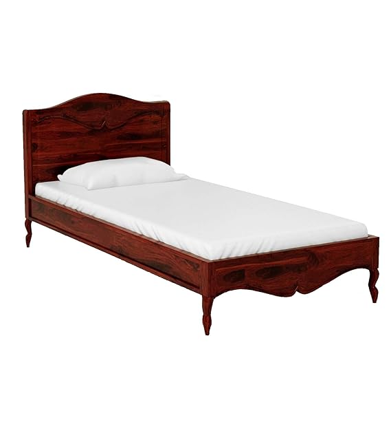 Sheesham Wood Without Storage Steffa Single Size Bed for Bedroom Stylish | Mohogany Finish