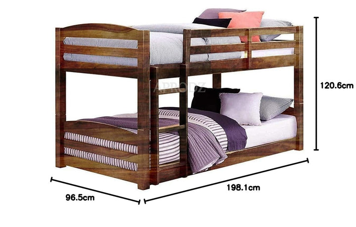 Translation missing: en.Ipsotu Mango Wood Bunk Bed Without Storage Single Bed Furniture for Bedroom Living Room Home (Mango - Brown) 