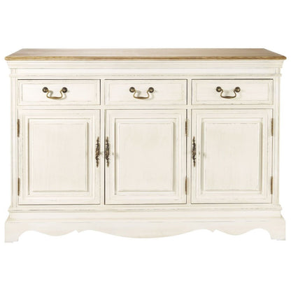 APRODZ Mango Wood Ternopli Sideboard Storage Cabinet for Living Room | Wooden Cabinet for Kitchen | White Finish