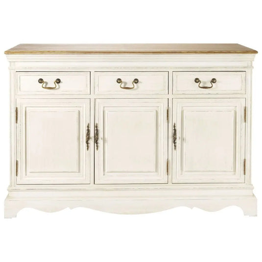 Translation missing: en.APRODZ Mango Wood Ternopli Sideboard Storage Cabinet for Living Room | Wooden Cabinet for Kitchen | White Finish