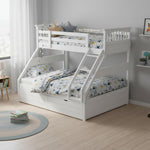 Sheesham Twin/Queen Bunk Bed with 2 Drawer Storage for Bedroom (Rosewood - Brown) 