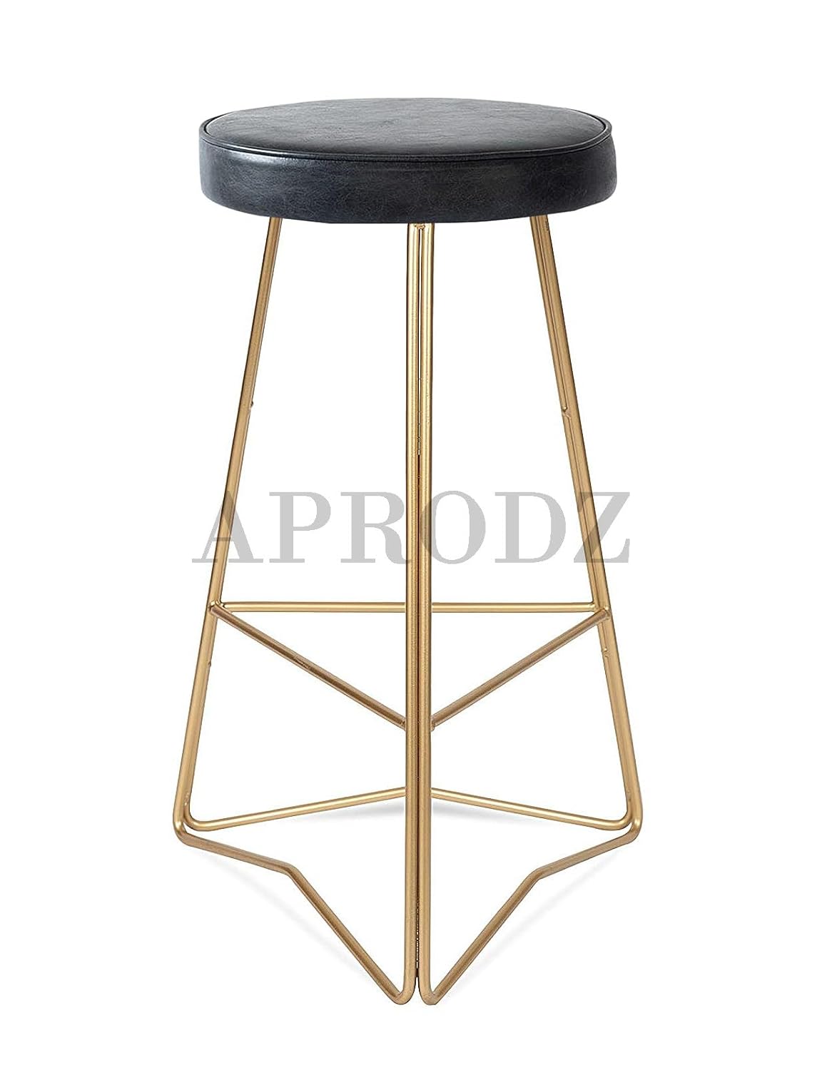 APRODZ Bar Stool Metal, Leather Cushion Bar Stool, Counter Stool, High Stool, Kithcen Stool for Bar/Home/Kitchen/Room