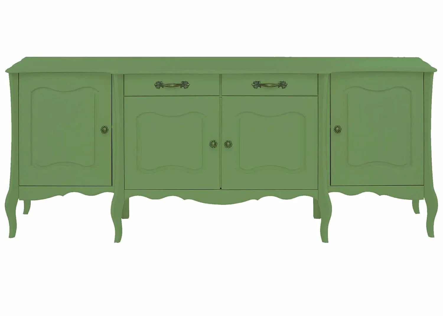 APRODZ Mango Wood Rosario Sideboard Storage Cabinet for Living Room | Wooden Cabinet for Home | Mossy Garden Finish