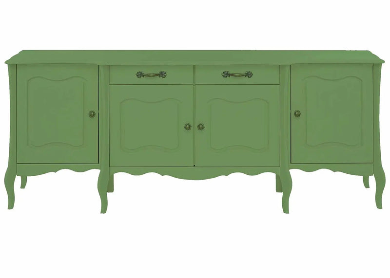 APRODZ Mango Wood Rosario Sideboard Storage Cabinet for Living Room | Wooden Cabinet for Home | Mossy Garden Finish