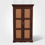 Sheesham Wood Two Door Cane Wardrobe (Sheesham Wood) 