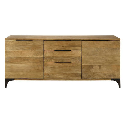 APRODZ Mango Wood Konotop Sideboard Storage Cabinet for Living Room | Wooden Cabinet for Kitchen | Brown Finish