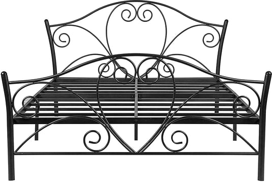 Translation missing: en.Iron Bed for Bedroom Metal Bed in Black Color | Double Bed King Size for Bedroom with Headboard and Footboard Without Mattress 
