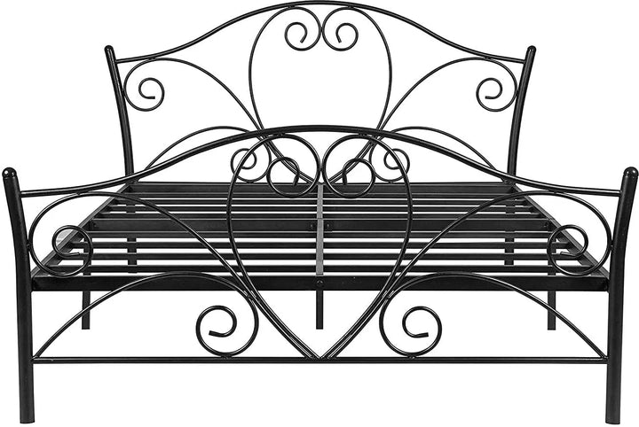 Translation missing: en.Iron Bed for Bedroom Metal Bed in Black Color | Double Bed King Size for Bedroom with Headboard and Footboard Without Mattress 
