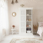 Floreale wardrobe Carved Mango Wood 2-Door Wardrobe Almirah 