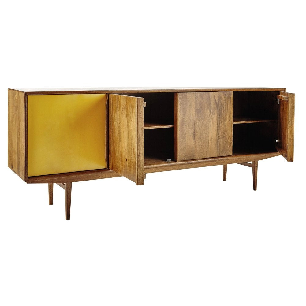 APRODZ Mango Wood Pokrovsk Sideboard Storage Cabinet for Living Room | Wooden Cabinet for Kitchen | Multicolor Finish