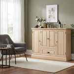 Mango Wood Peetz Royal Bar Cabinet – Stylish Home Bar Furniture with Wine Glass Storage & Shelves for Living Room, Dining & Lounge 