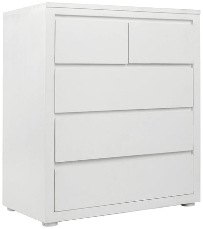 APRODZ Mango Wood Dublin Chest of 4 Drawers Storage Cabinet for Living Room Furniture (White)