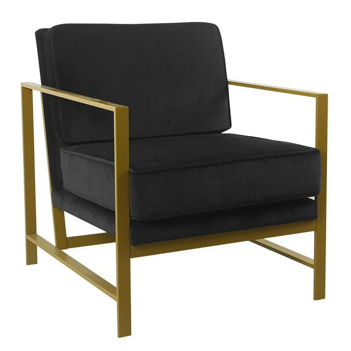 Translation missing: en.Hudson Modern Velvet Accent Chair, Metal Frame, Navy 