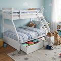 Sheesham Twin/Queen Bunk Bed with 2 Drawer Storage for Bedroom (Rosewood - Brown) 