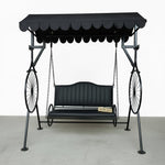 APRODZ Best Buy Steel Porch Jhula Swings Outdoor Iron Frame Deluxe Patio Garden Porch Canopy 3 Seats Swing with Bench 