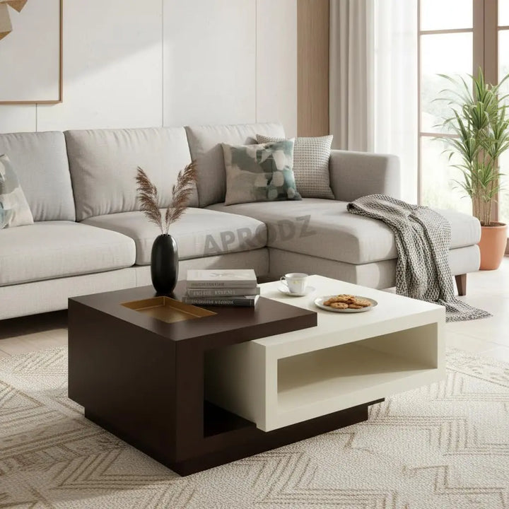 Translation missing: en.Solid Wood Center Table – Stylish Coffee Table for Living Room &amp; Lounge, Durable Wooden Furniture, Pre-Assembled 