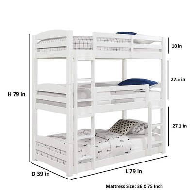 Ipsotu Mango Wood Bunk Bed Without Storage Single Bed Furniture for Bedroom Living Room