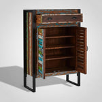 Reclaimed Wood Mauri 2-Door Shoe Cabinet with Drawer Storage Shoe Rack Organiser for Home 