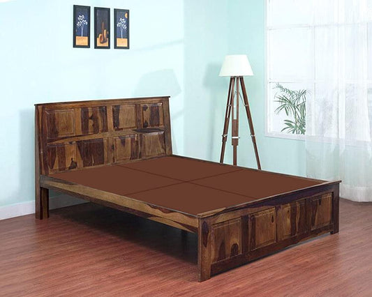 Sheesham Wood Cordoba Queen Size Bed for Bedroom | Mahogany Finish