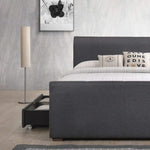 APRODZ Solid Wood Bray King Size Bed with 2 Drawers for Bedroom | Grey Finish