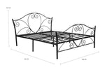 Iron Bed for Bedroom Metal Bed in Black Color | Double Bed King Size for Bedroom with Headboard and Footboard Without Mattress 