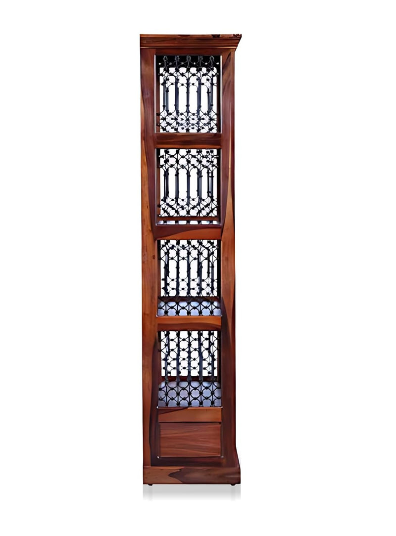 Bookshelf | Sheesham Wood Wooden Storage Organizer | Shelves Bookcase Rustic Durable, Stylish & Compact Design for Home, Office & Living Room | Furniture Organizer Elegant Finish (Honey 4) 