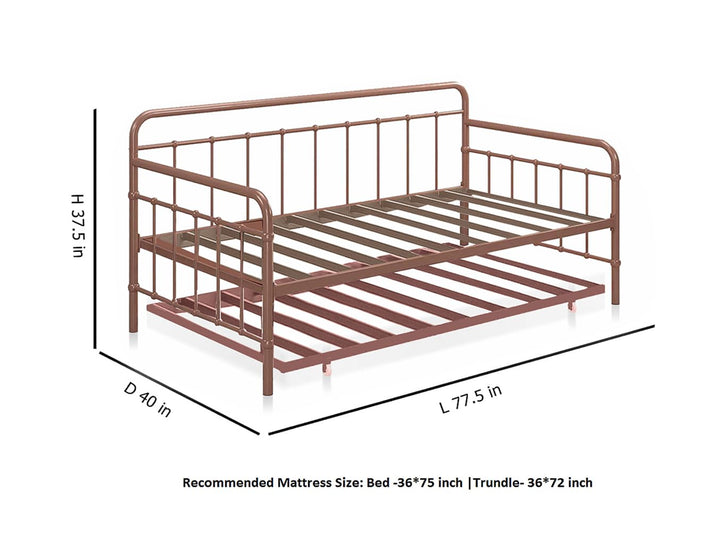Translation missing: en.Marks Daybed Twin Size Metal and Mdf Trundle Bunk Bed 