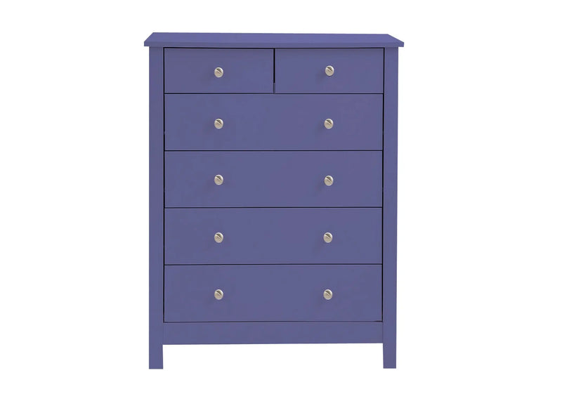 Mango Wood Ania Chest of 6 Drawers Storage Cabinet for Living Room | Wooden Sideboard | White Finish 