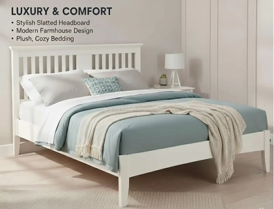 Solid Wood Parma King & Queen Size Bed – Elegant and Stylish Bedroom Furniture Without Storage for a Modern Home 