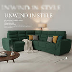 L-Shaped Sectional 6-Seater Sofa with Tufted Cushion Padded Armrest Perfect Fabric Corner Sofa 