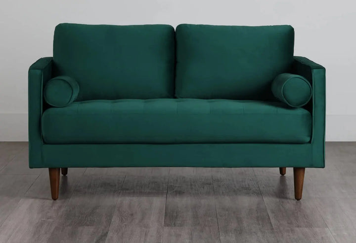 Translation missing: en.APRODZ MidCen Wooden 3 Seater Sofa Set with High-Density Comfortable Foam for Home &amp; Living Room (Upholstered- Dark Green Velvet Fabric)