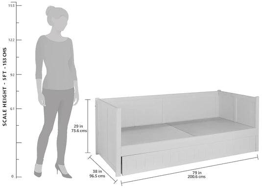 Translation missing: en.APRODZ Solid Wood wolli Trundle Bed for Living Room | Bed for Bedroom | Multicolour Finish