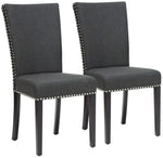 Set of 2 Harrowgate Dark Gray Linen Modern Dining Chair 