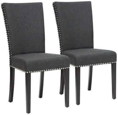 Set of 2 Harrowgate Dark Gray Linen Modern Dining Dark Gray Chair