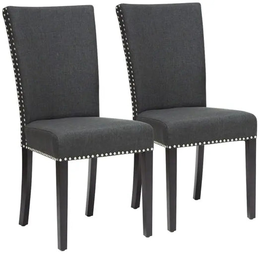 Set of 2 Harrowgate Dark Gray Linen Modern Dining Chair 