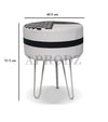 Upholstered and Steel Frame Puffy Stool Grass Green Fabric + Black Powdercoated - Set