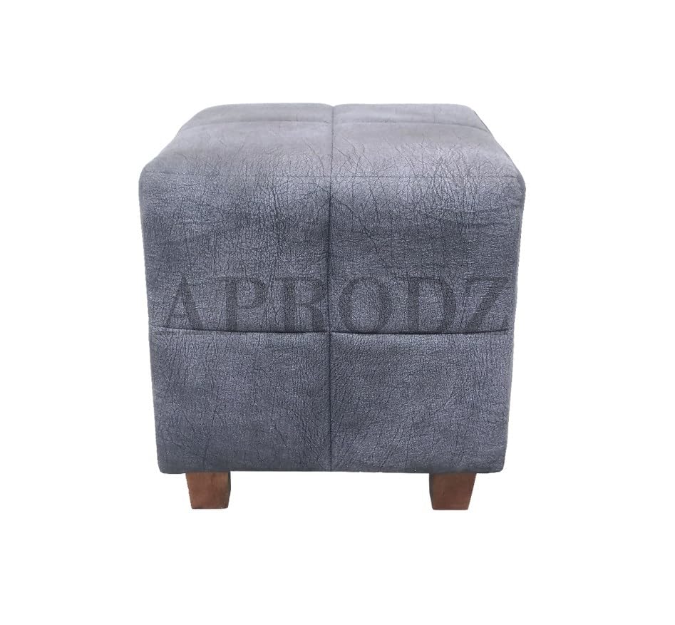 Ottoman Stool for Living Room | Pouffes for Sitting| Foot stools | Office Stools | Decoration & Dressing Table Suede Fabric Set of 1 Hale Navy...