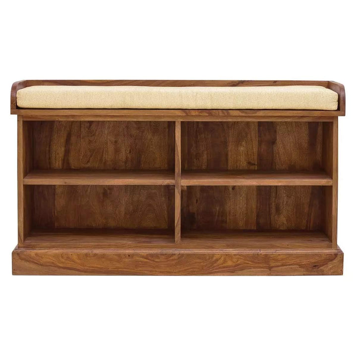 Translation missing: en.Wooden Multipurpose Cupboard &amp; Shoe Rack – Spacious Storage Cabinet with Seating for Home, Entryway &amp; Living Room (Large, Teak Finish) 