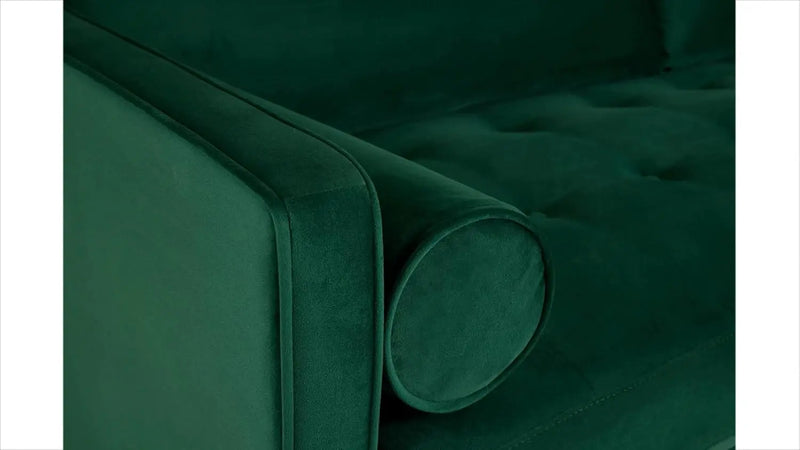 APRODZ MidCen Wooden 3 Seater Sofa Set with High-Density Comfortable Foam for Home & Living Room (Upholstered- Dark Green Velvet Fabric)