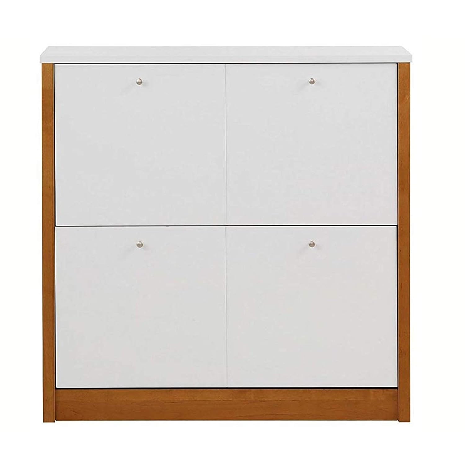 APRODZ Mango Wood Alasta Shoe Cabinet for Home | Shoe Rack Organiser | White Finish