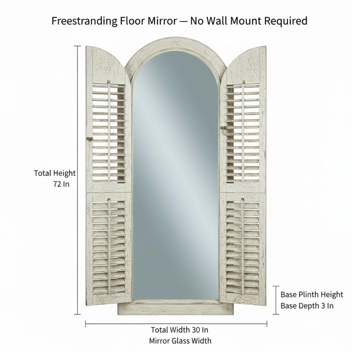Translation missing: en.Mango Wood Meredi Standing Wall Decorative Mirror Frame| Wooden Mirror 