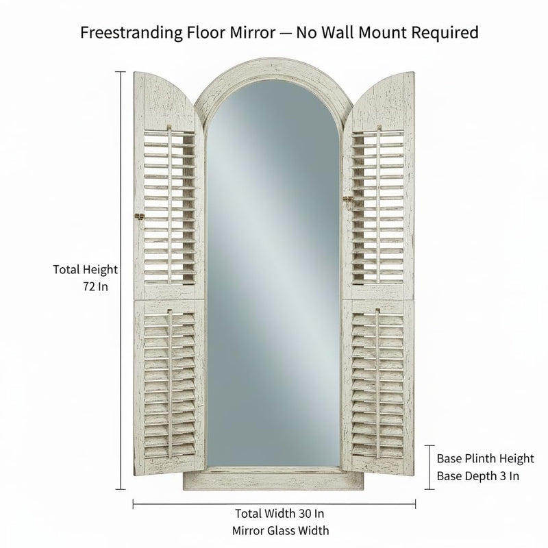 Mango Wood Meredi Standing Wall Decorative Mirror Frame| Wooden Mirror 
