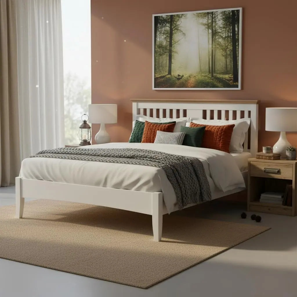 Solid Wood Parma King & Queen Size Bed – Elegant and Stylish Bedroom Furniture Without Storage for a Modern Home 