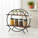 Multipurpose Kitchen Storage Rack – Metal & Wooden Masala Shelf 