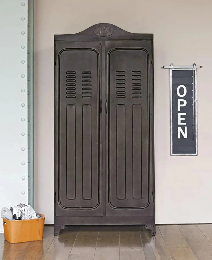 Translation missing: en.APRODZ Metallo Metal 2-Door Wardrobe Storage Almirah Cupboard for Cloths (Metal - Gray)