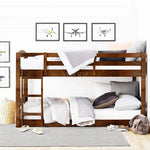 Single Size Ipsotu Sheesham Wood Bunk Bed for Bedroom (Rosewood - Brown) 
