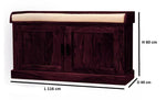 Wooden Multipurpose Cupboard & Shoe Rack – Spacious Storage Cabinet with Seating for Home, Entryway & Living Room (Large, Teak Finish) 