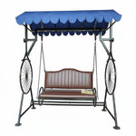 APRODZ Best Buy Steel Porch Jhula Swings Outdoor Iron Frame Deluxe Patio Garden Porch Canopy 3 Seats Swing with Bench 